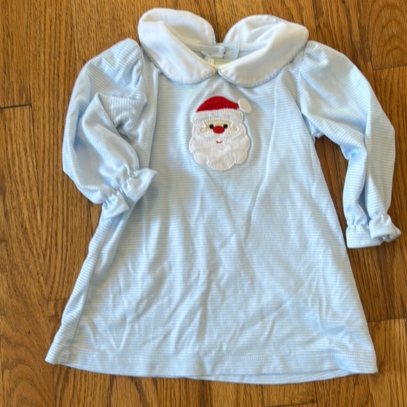 Zuccini Kids - blue and white striped Santa dress - Picture 1 of 3